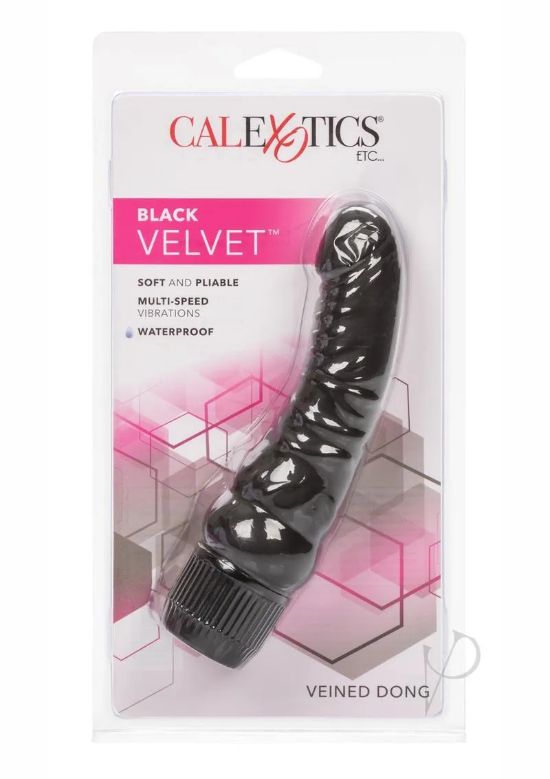Black Velvet Veined Dong 6 1/4