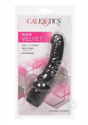 Black Velvet Veined Dong 6 1/4