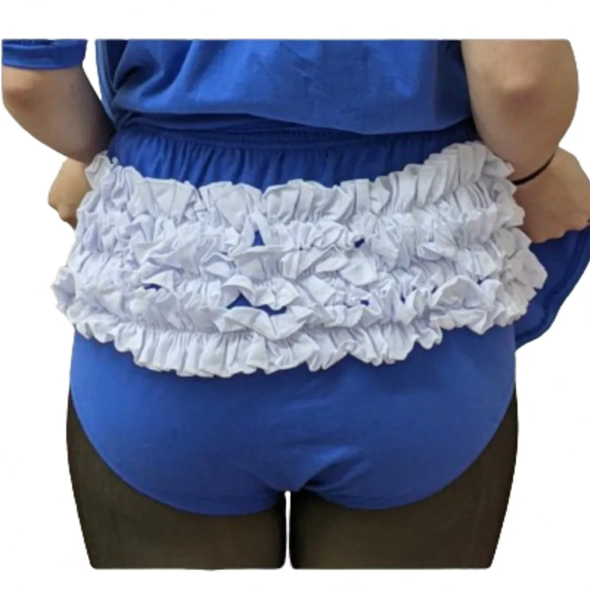 Blue & White Ruffle Bloomer Shorts