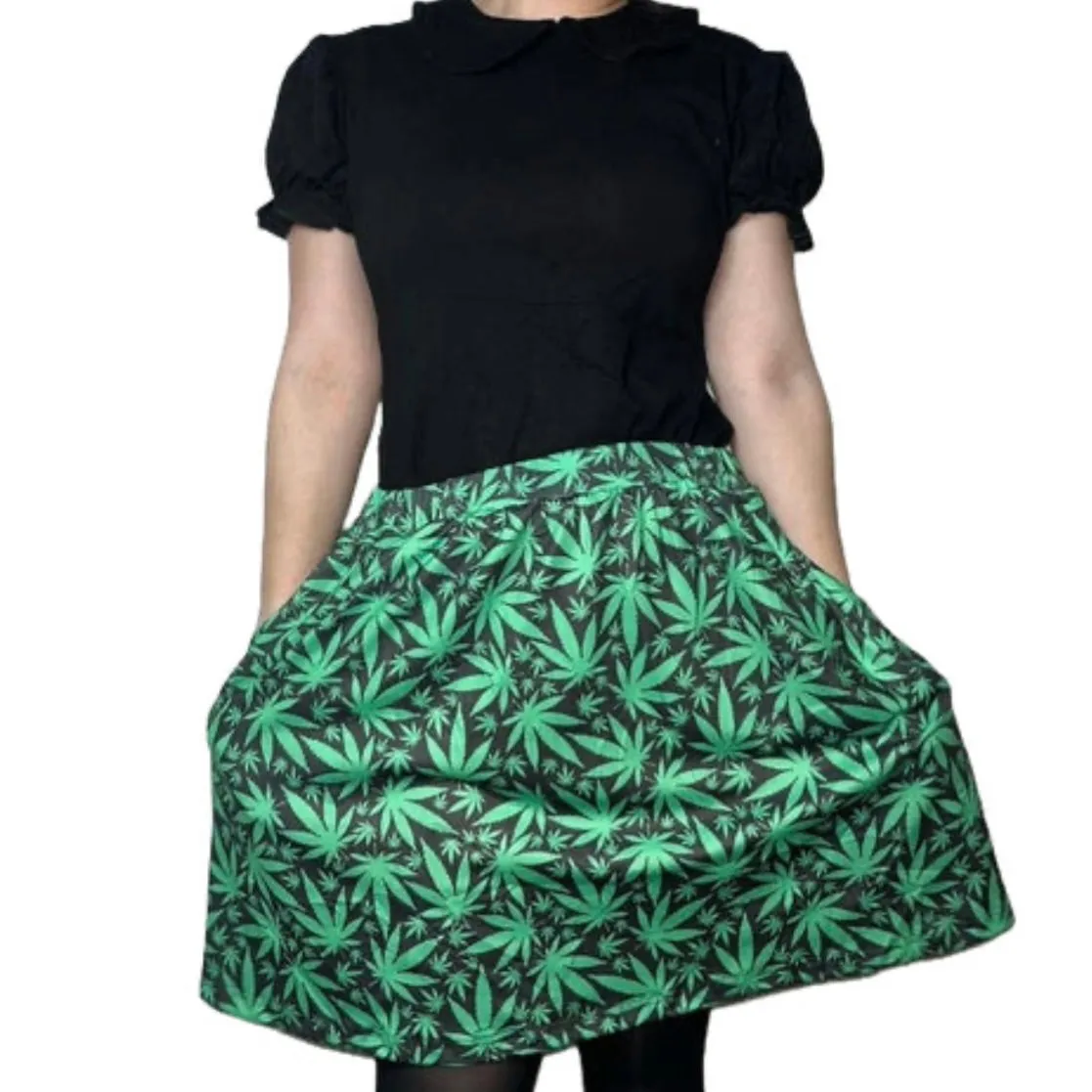 Cannabis Leaves Skirt Skort