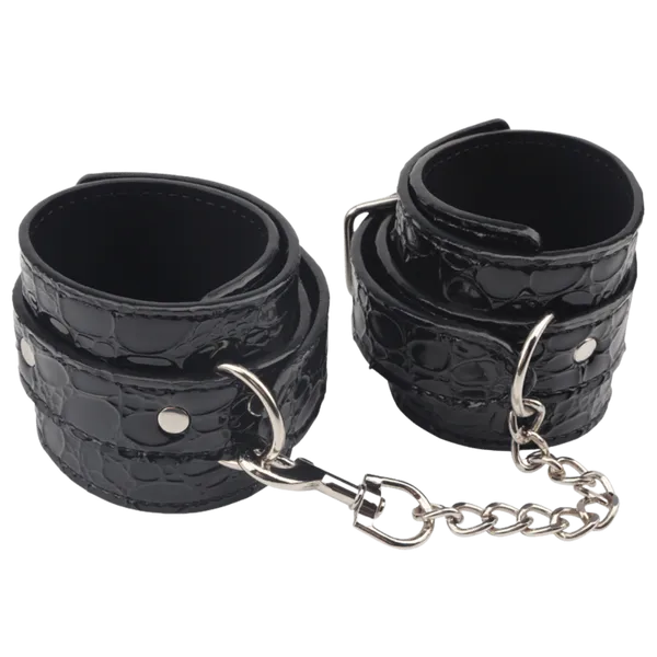 Chisa Be Good Ankle Cuffs Faux Leather Black