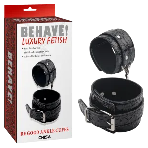 Chisa Be Good Ankle Cuffs Faux Leather Black