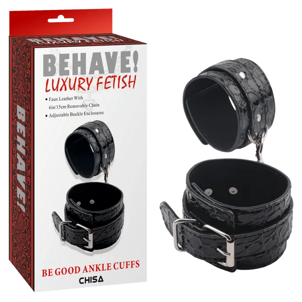 Chisa Be Good Ankle Cuffs Faux Leather Black