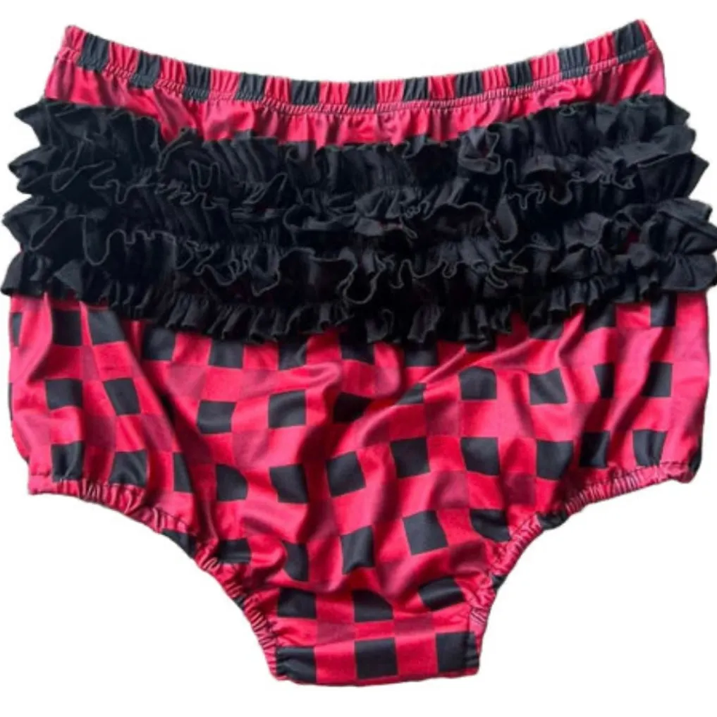 Christmas Little Bear Black & Red Bloomer Shorts