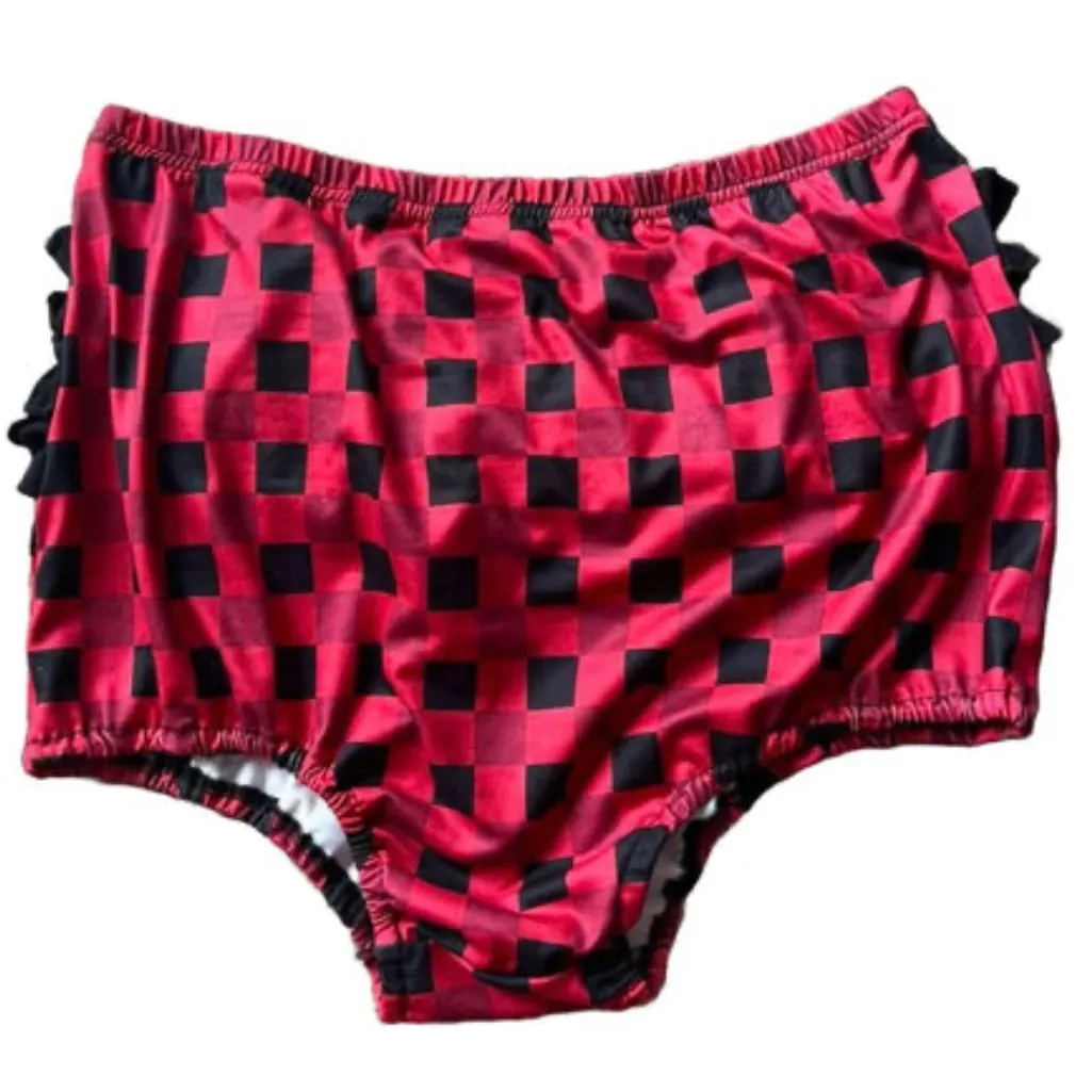 Christmas Little Bear Black & Red Bloomer Shorts