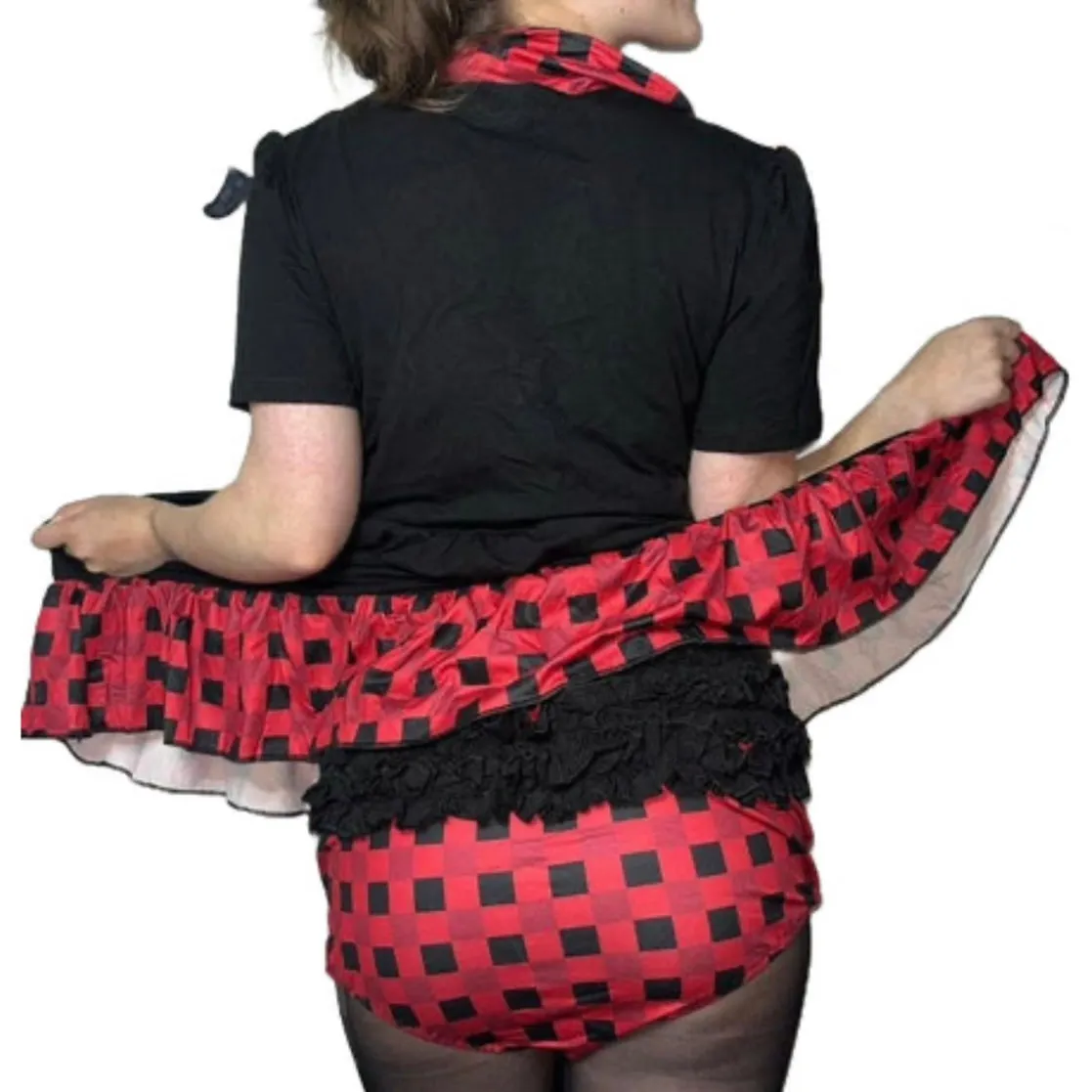 Christmas Little Bear Black & Red Bloomer Shorts