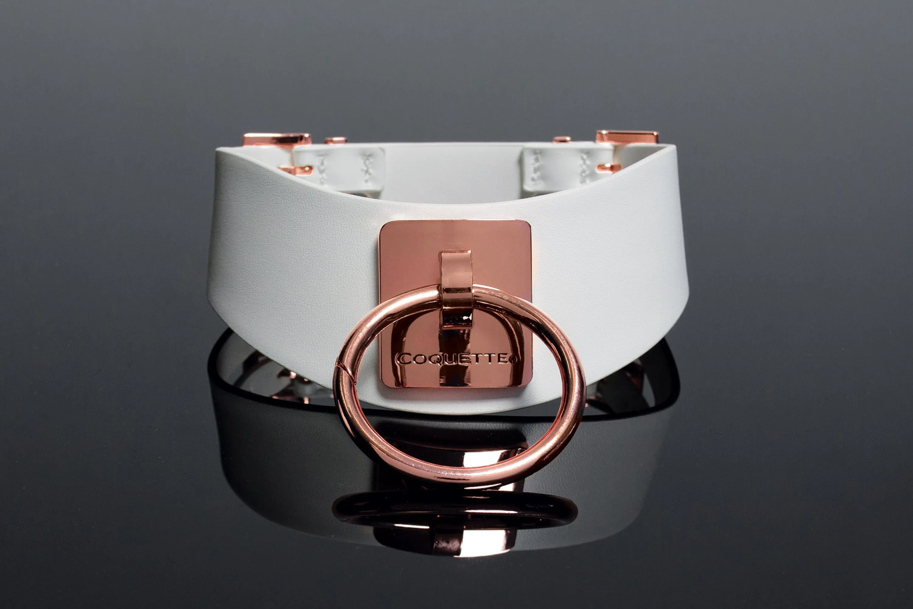 Coquette Vegan Leather White Collar