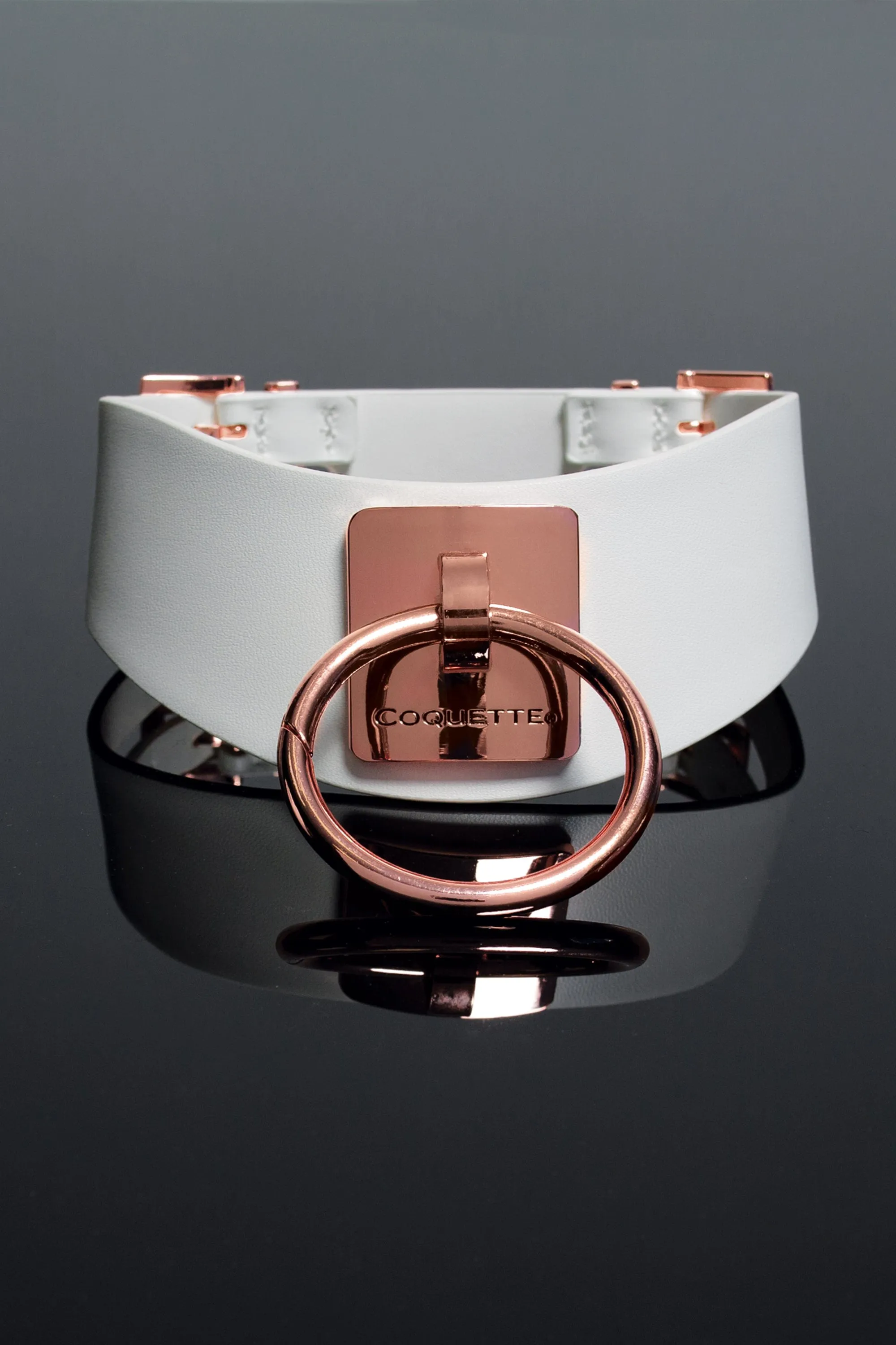 Coquette Vegan Leather White Collar