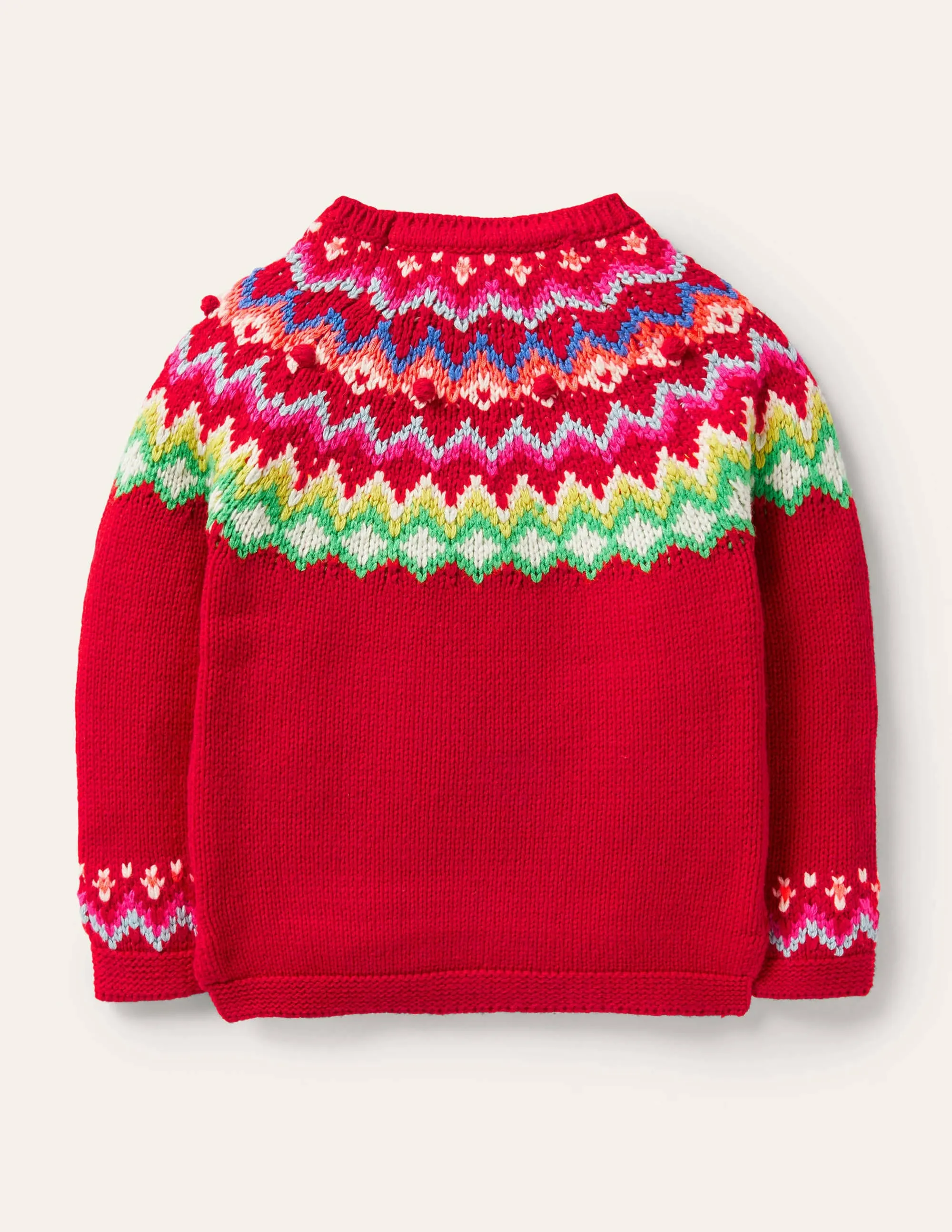 Cosy Fair Isle Sweater-Rockabilly Red