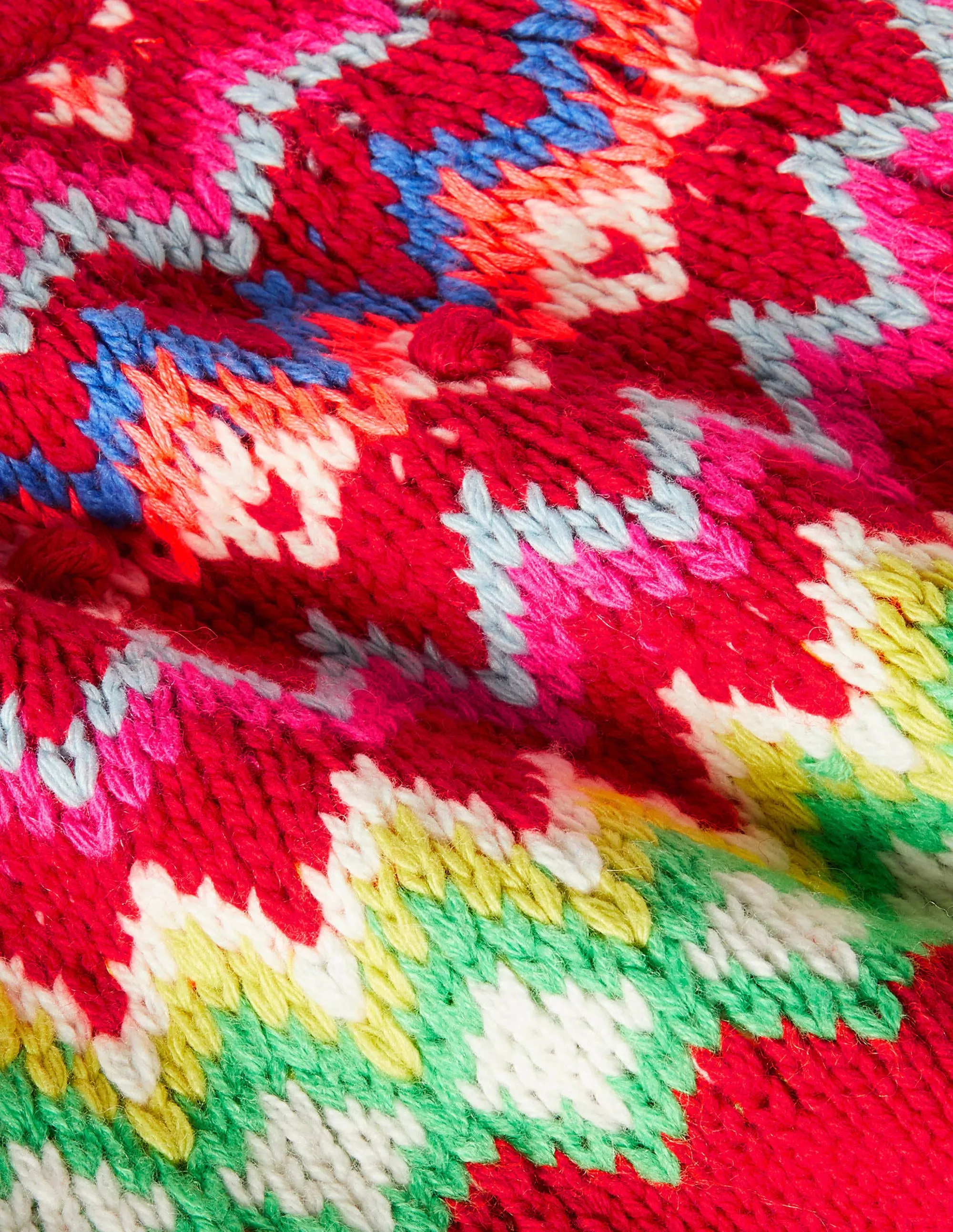 Cosy Fair Isle Sweater-Rockabilly Red