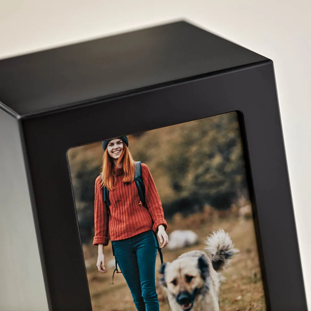 Cremation Photo Urn in Black