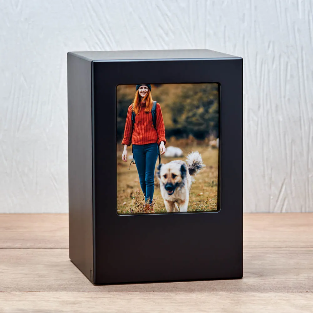Cremation Photo Urn in Black