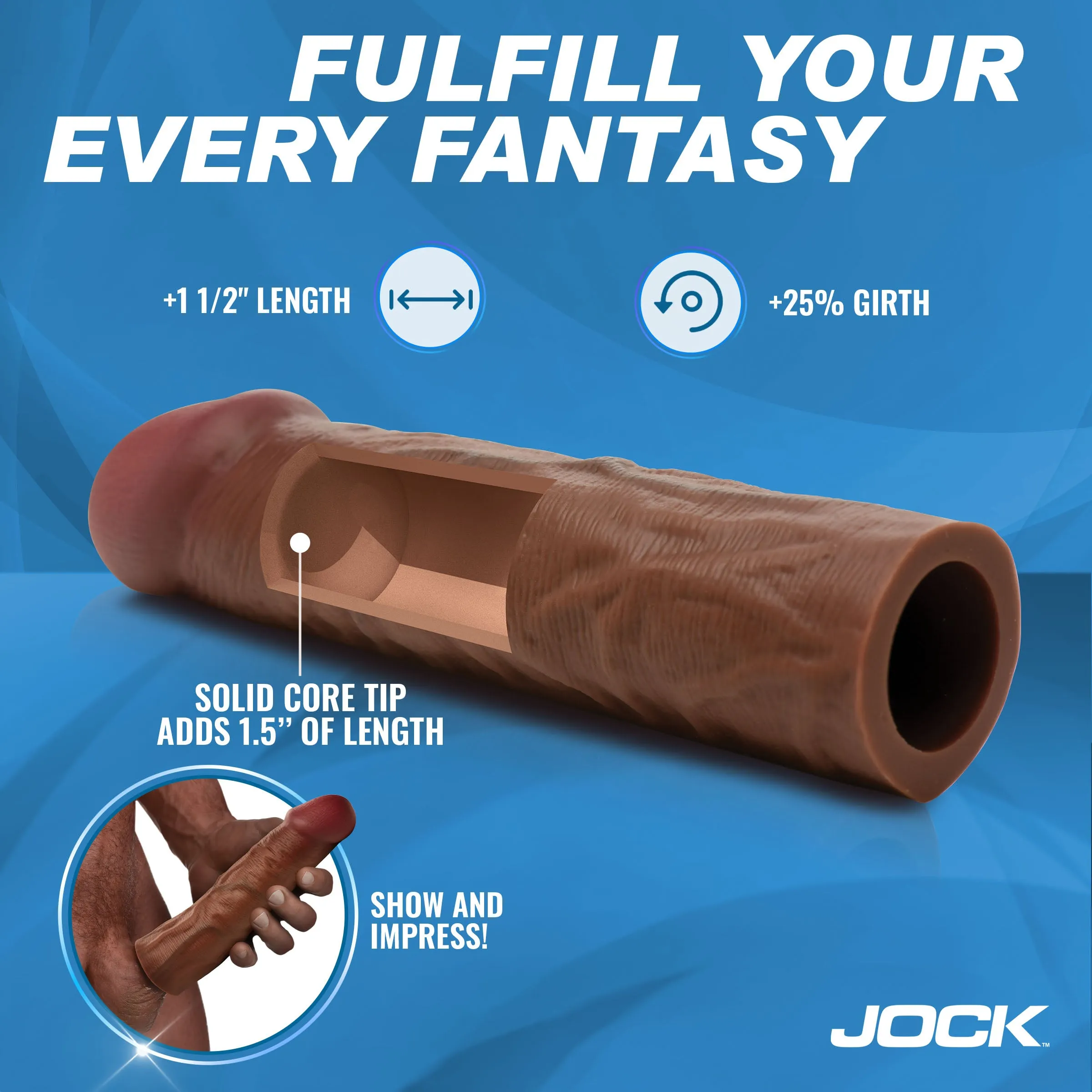 Enhancers 1.5 Silicone Penis Extension Sleeve - Dark