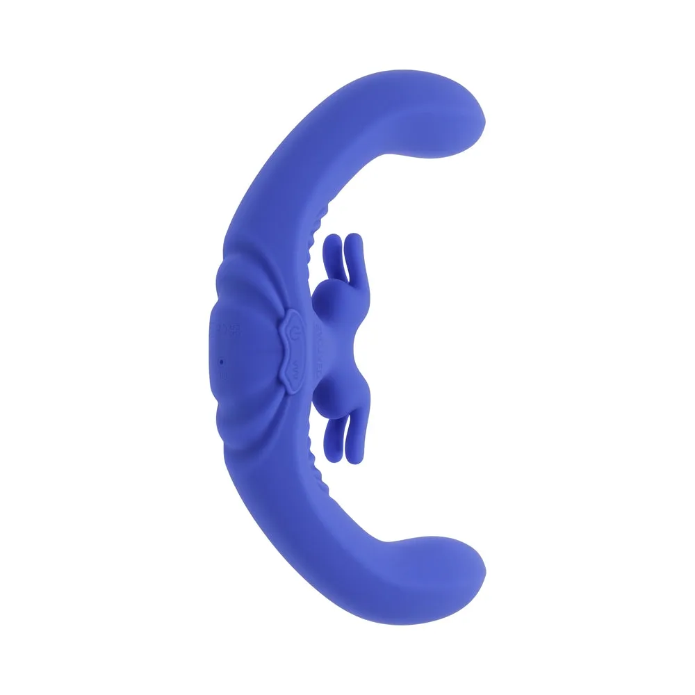 Evolved Lovebirds Rechargeable Silicone Remote-Controlled Dual-Ended Vibrator Blue