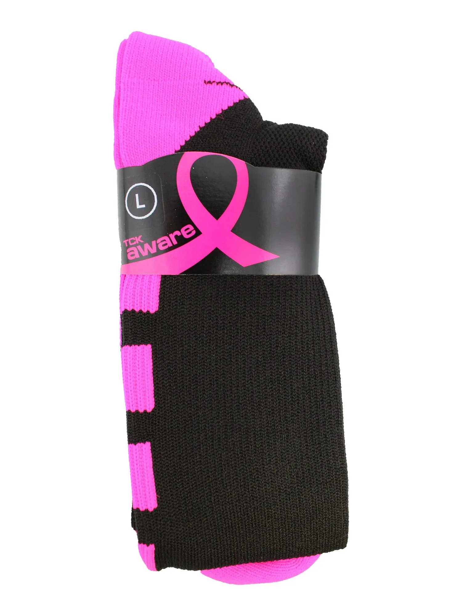 Long Pink Breast Cancer Awareness Socks