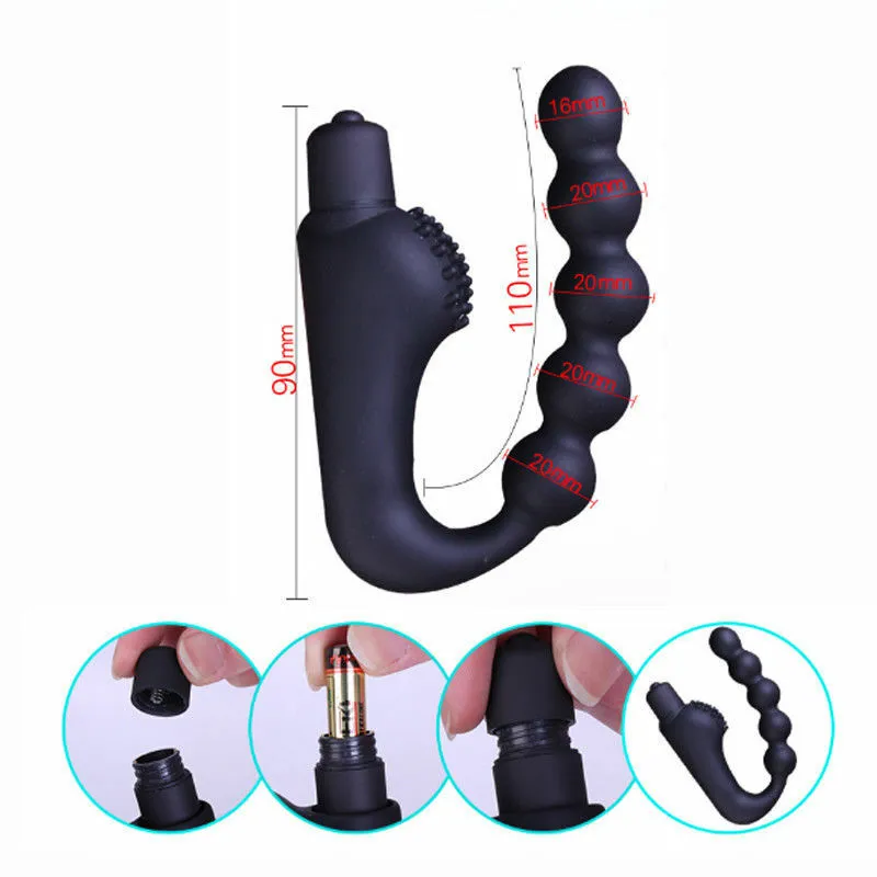 Male Prostate Massage Butt Plug 10 Frequencies Vibrating Sex Toy