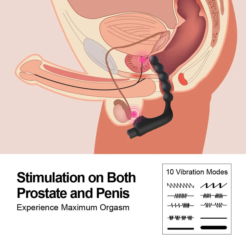 Male Prostate Massage Butt Plug 10 Frequencies Vibrating Sex Toy