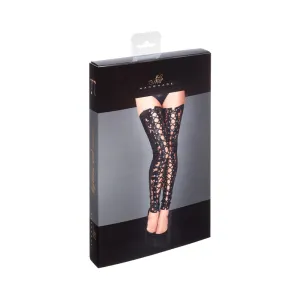 Noir Handmade Lace And Powerwetlook Stockings M