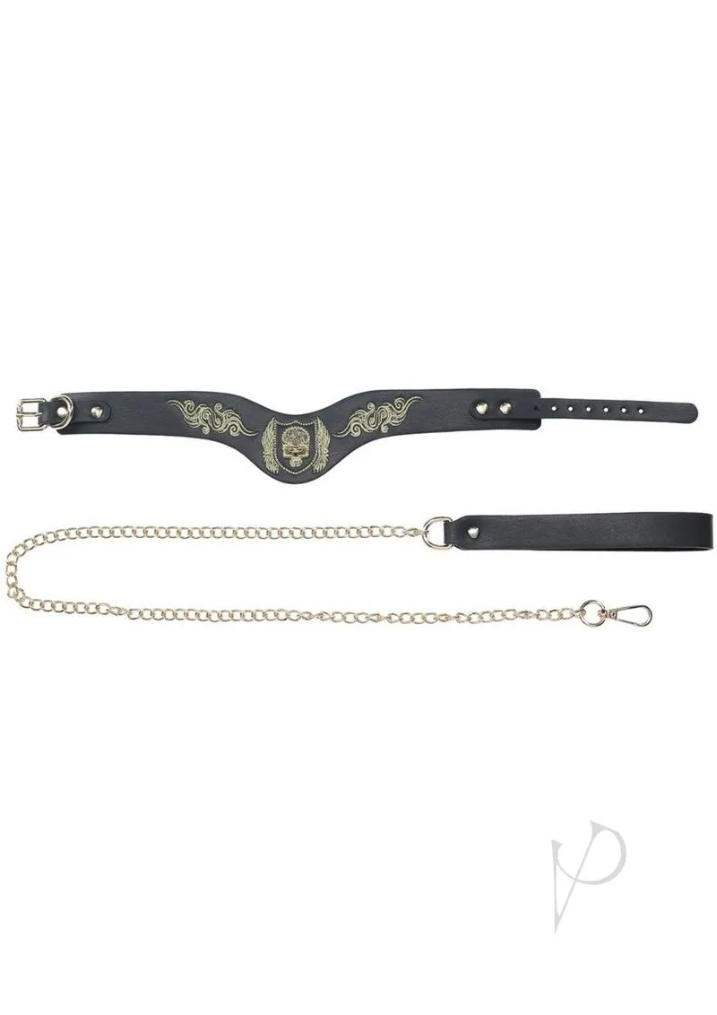 Ouch London Coll Collar Leash Blk