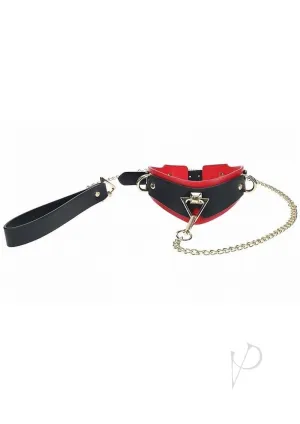 Ouch Milan Coll Collar Leash Blk/red