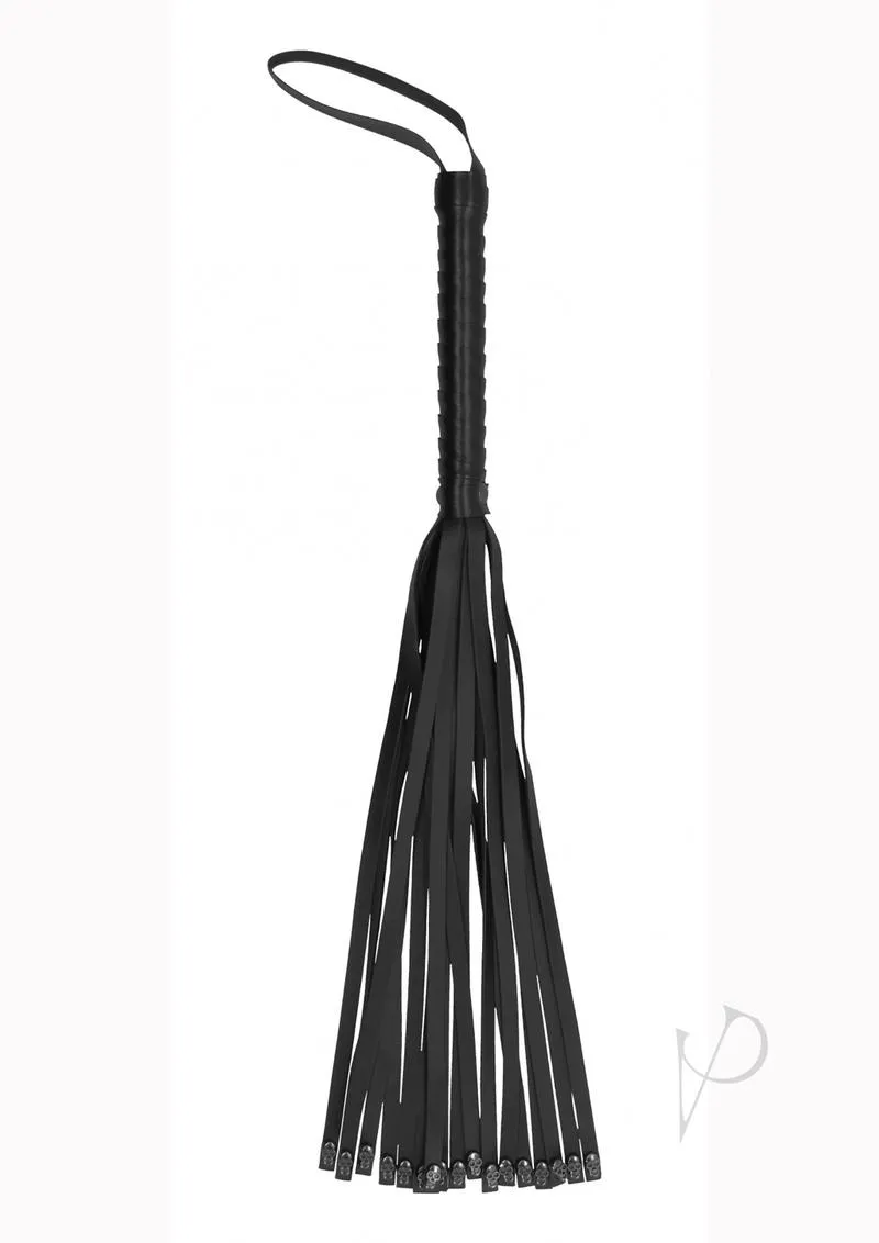 Ouch Sandb Whip With Skulls Black