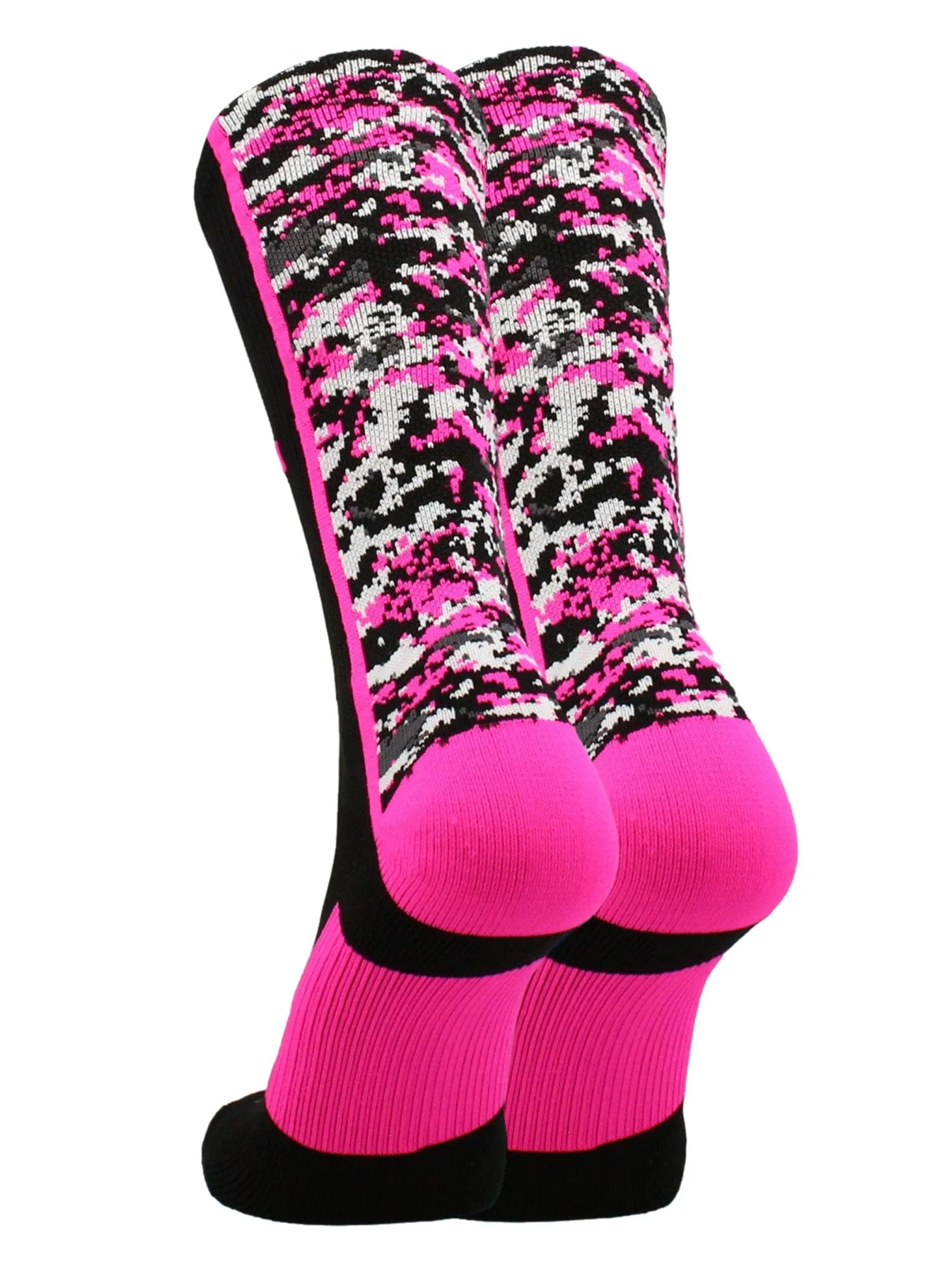 Pink Awarness Sports Socks Digital Camo Crew