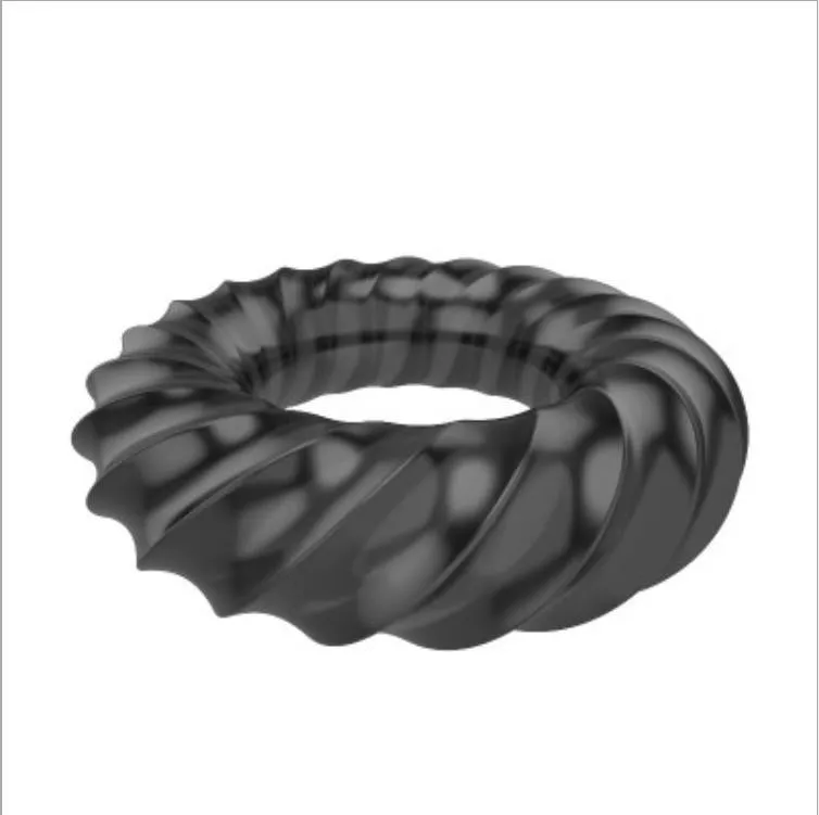 QUYUE 3D Spiral Penis Trainer Delay Ejaculation Tight Cock Ring