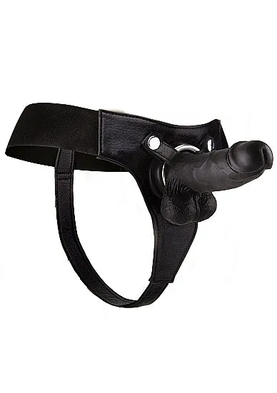 REALISTIC 8 STRAP ON BLACK '