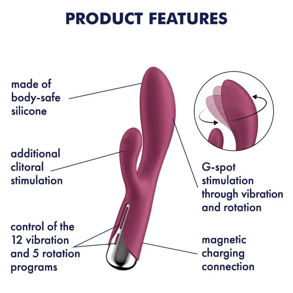Satisfyer Spinning Rabbit 1 Rotating Rabbit Vibrator USB Female Vibe Sex Toy