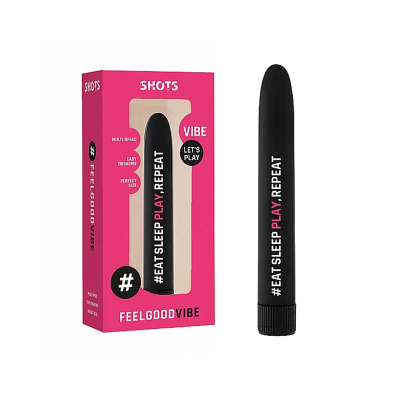 Shots FeelGood Vibe '#EatSleepPlay. Repeat' Slimline Vibrator Black