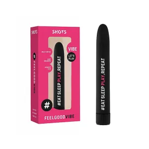 Shots FeelGood Vibe '#EatSleepPlay. Repeat' Slimline Vibrator Black