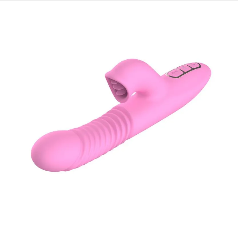 Thrusting Anal Plug Toy Dibe Rotating Tongue Licking Vagina Vibrator