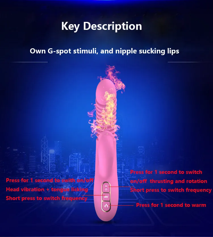 Thrusting Anal Plug Toy Dibe Rotating Tongue Licking Vagina Vibrator
