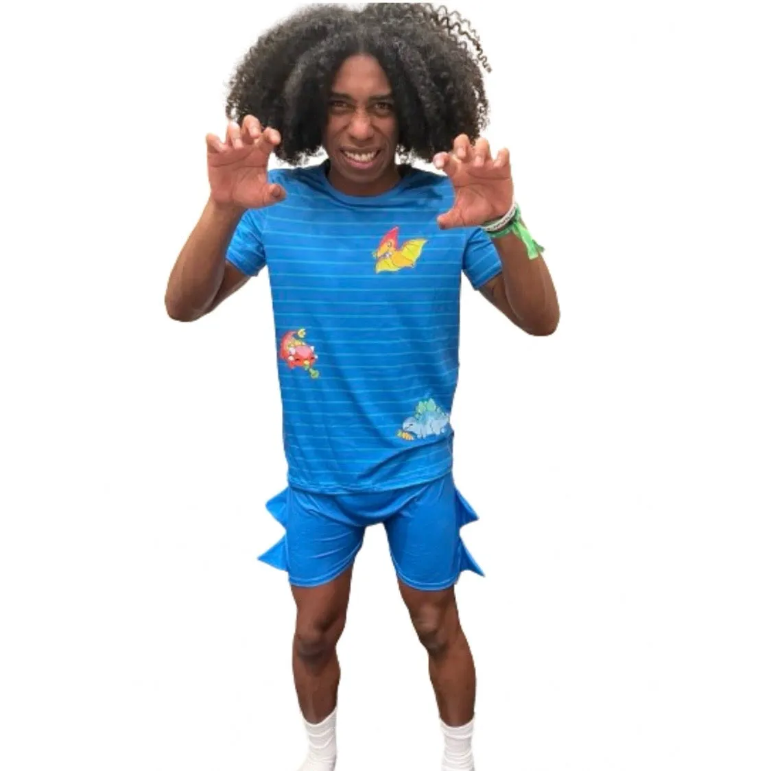 Veggisaurus Dinosaur Blue Shorts