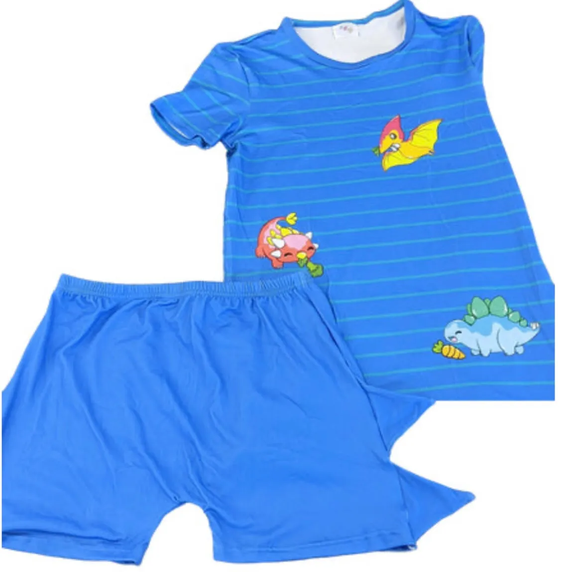 Veggisaurus Dinosaur Blue Shorts