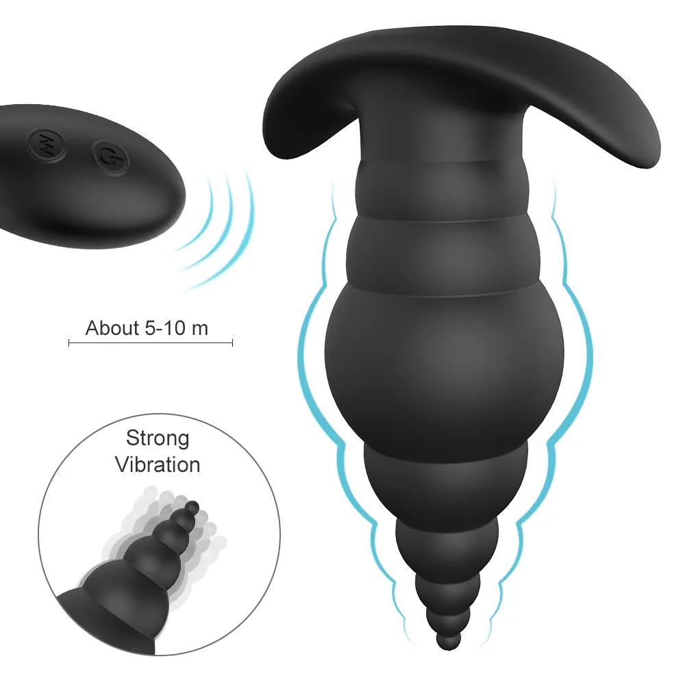 Wearable Wireless Anal Plug Beads Rotation Vibrator Prostate Massager