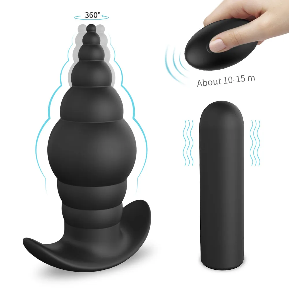 Wearable Wireless Anal Plug Beads Rotation Vibrator Prostate Massager
