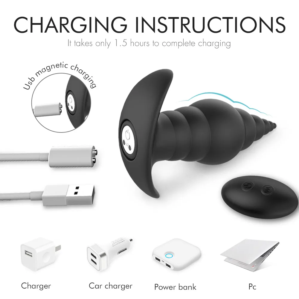 Wearable Wireless Anal Plug Beads Rotation Vibrator Prostate Massager