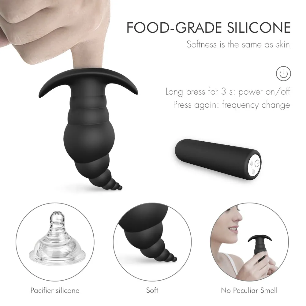 Wearable Wireless Anal Plug Beads Rotation Vibrator Prostate Massager