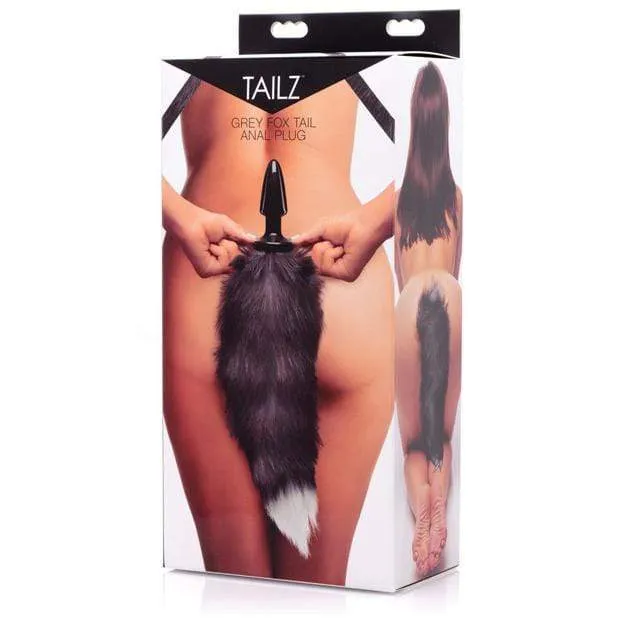 XR - Tailz Grey Fox Tail Anal Plug (Black)